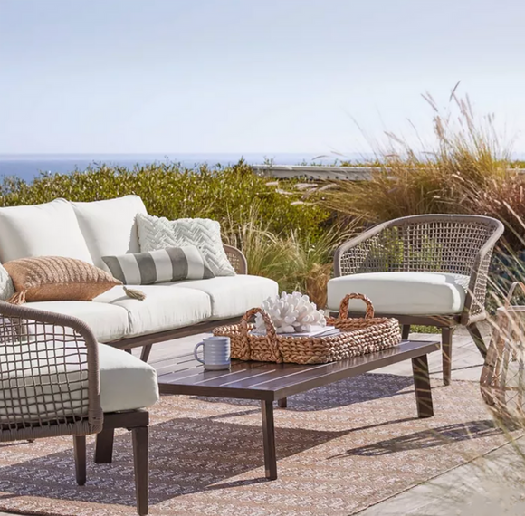 Risley Hand-woven Outdoor Rope Sofa w/Coffee Table